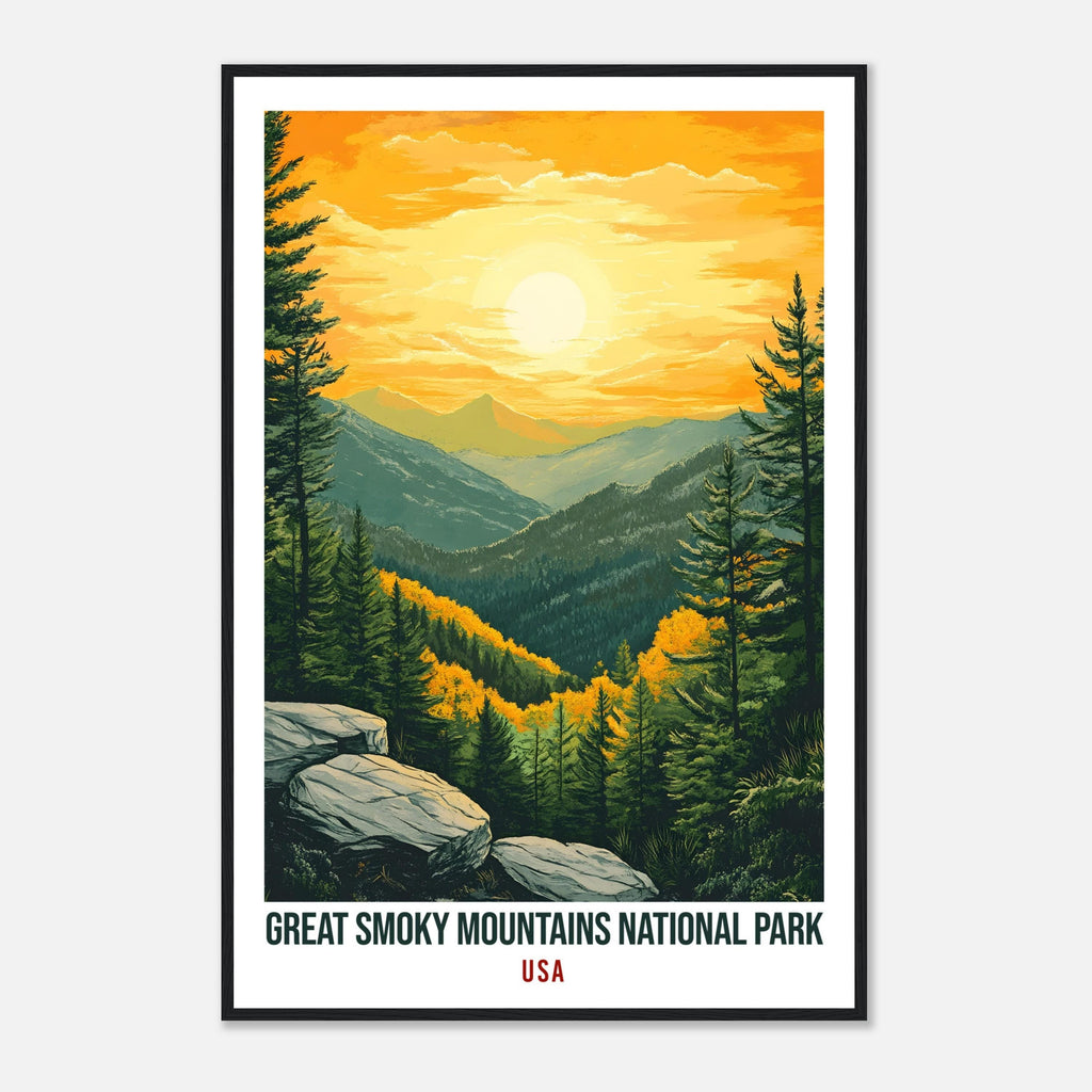 Great Smoky Mountains National Park USA Travel Print Wall Art Wall Hanging Home Décor Great Smoky Gift Travel Art USA Artwork Travel Poster