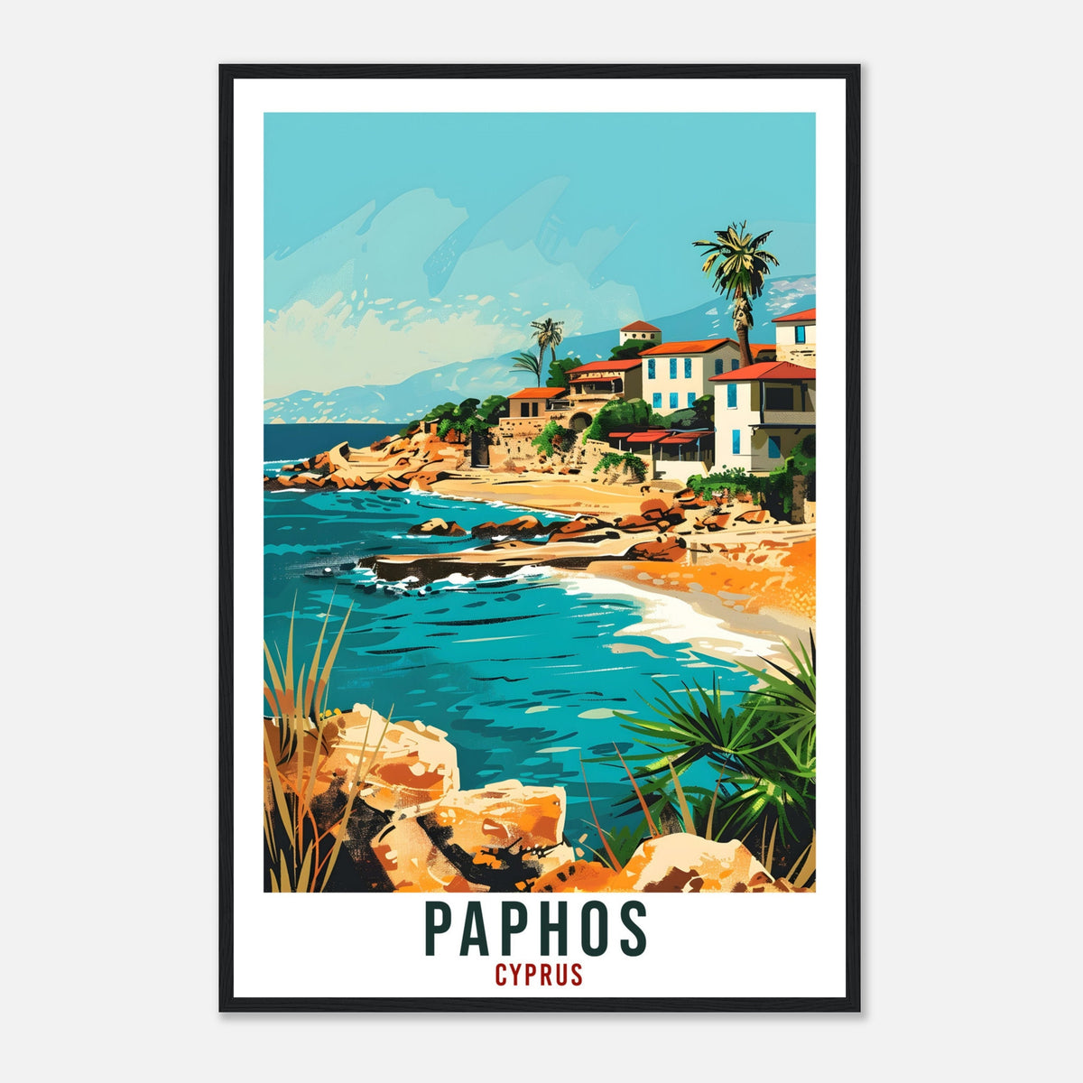 Paphos Cyprus Travel Print Paphos Wall Art Wall Hanging Home Décor Paphos Gift Cyprus Landmark Artwork Gift Cyprus Holiday Travel Poster