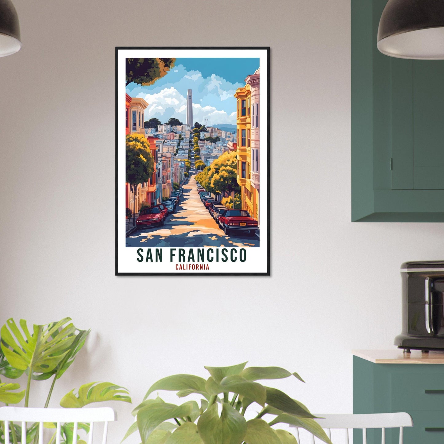 San Francisco Travel Print California Home Decor San Francisco Wall Art Gift Wall Hanging Art Lover United States Artwork Travel Poster Art