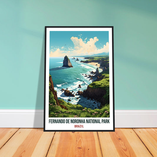 Fernando De Noronha National Park Travel Print Wall Art Brazil National Park Wall Hanging Artwork Art Gift Fernando De Noronha Travel Poster