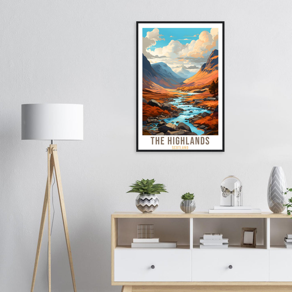 Scottish Highlands Travel Print The Highlands Home Decor Mountain Landscape Scotland Nature Wall Hanging Scottish Artwork Gift Travel Poster