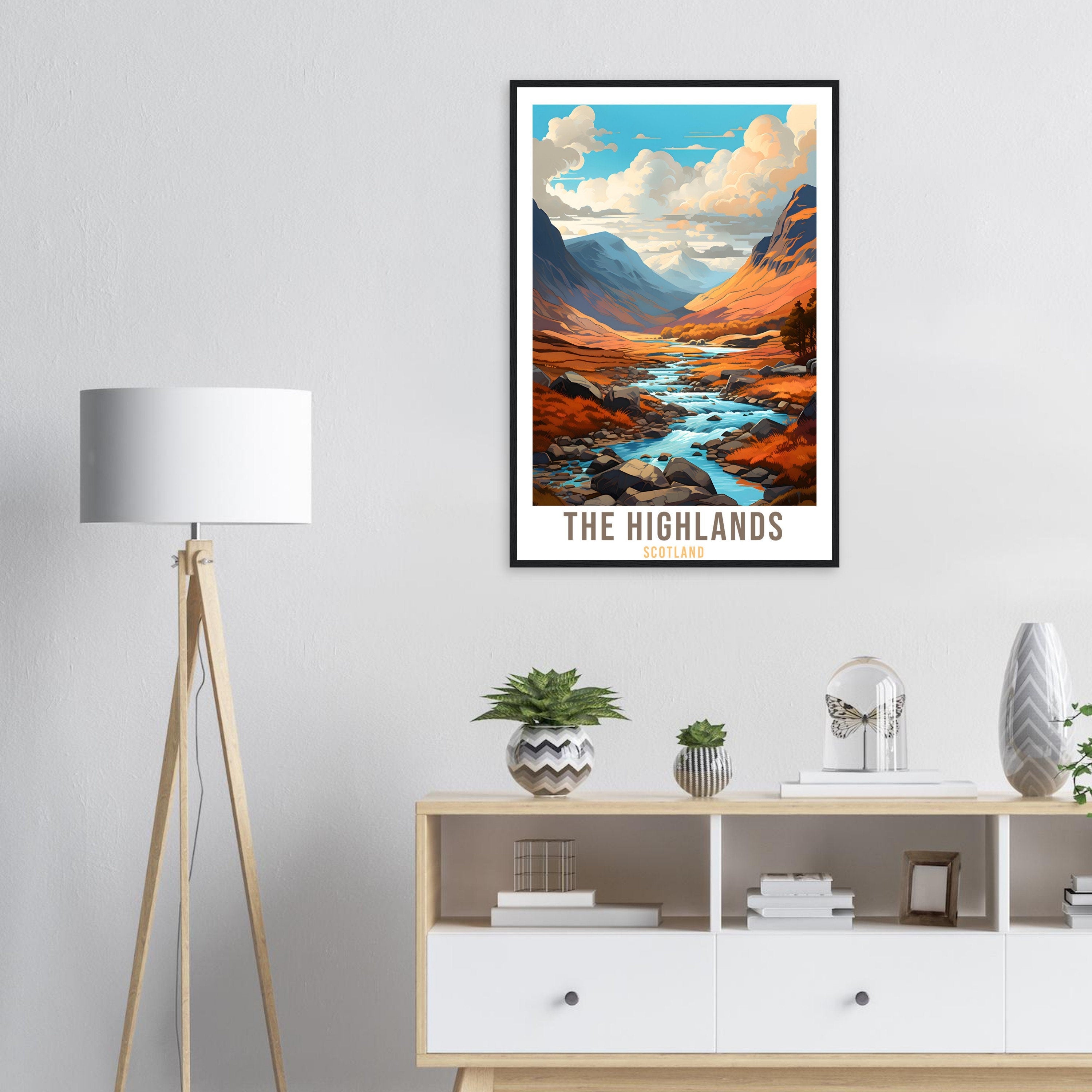 Scottish Highlands Travel Print The Highlands Home Decor Mountain Landscape Scotland Nature Wall Hanging Scottish Artwork Gift Travel Poster
