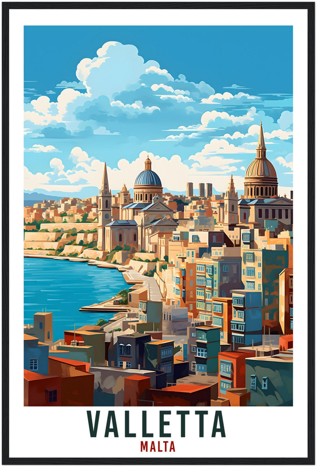 Valletta Travel Print Malta Wall Art Wall Hanging Home Living Décor Valletta Gift Art Lovers Gift Malta Artwork Gift Malta Travel Poster