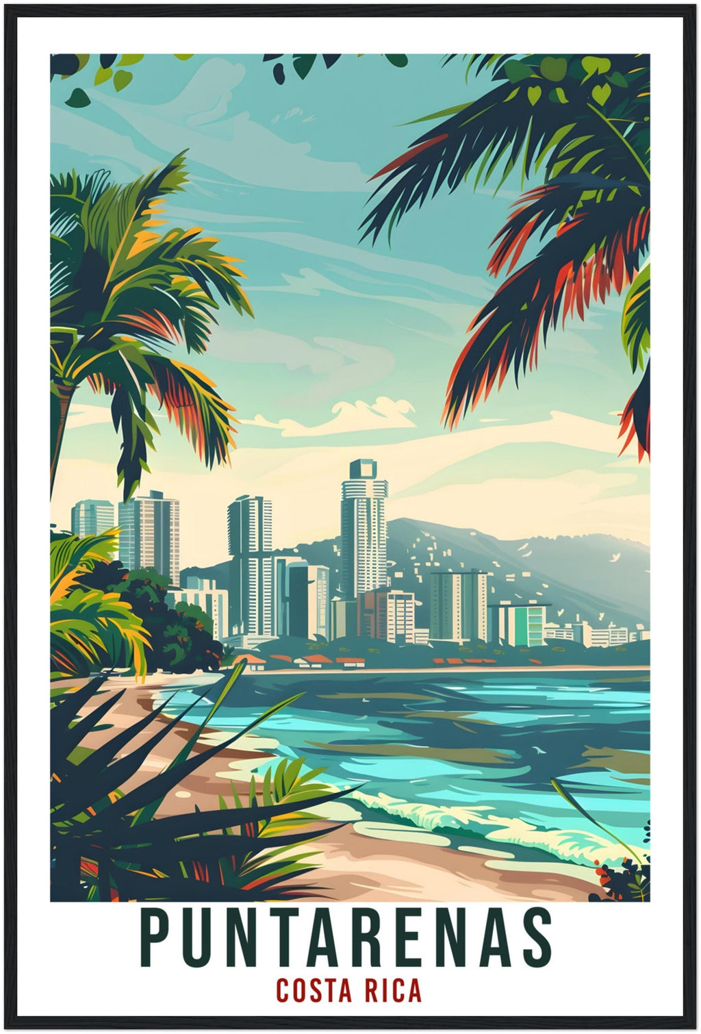 Puntarenas Costa Rica Travel Print Wall Art Wall Hanging Home Décor Puntarenas Beach Gift Artwork Travel Art Costa Rica City Travel Poster