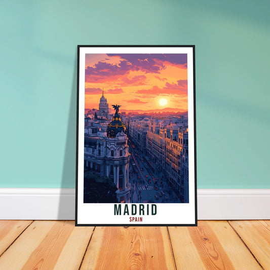Madrid Travel Print Spain Home Decor Madrid Wall Art Gift Wall Hanging Art Lover Madrid City Skyline Spain Artwork Travel Poster Travel Art