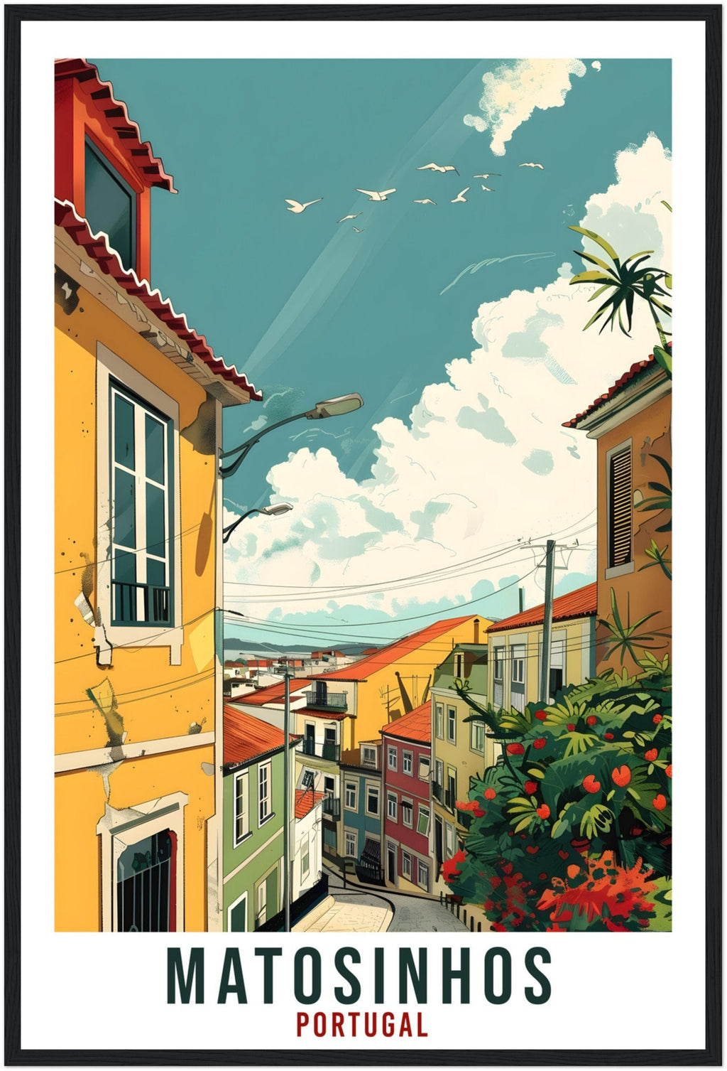 Matosinhos Travel Print Home Decoration Wall Art Wall Hanging Art Lover Portugal Artwork Portugal Matosinhos Travel Poster Holiday Print