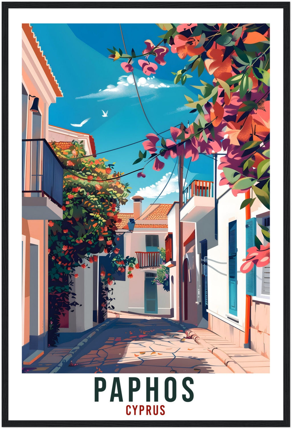 Paphos Cyprus Travel Print Cyprus Wall Art Wall Hanging Home Décor Paphos Gift Cyprus Landmark Artwork Gift Cyprus Holiday Travel Poster
