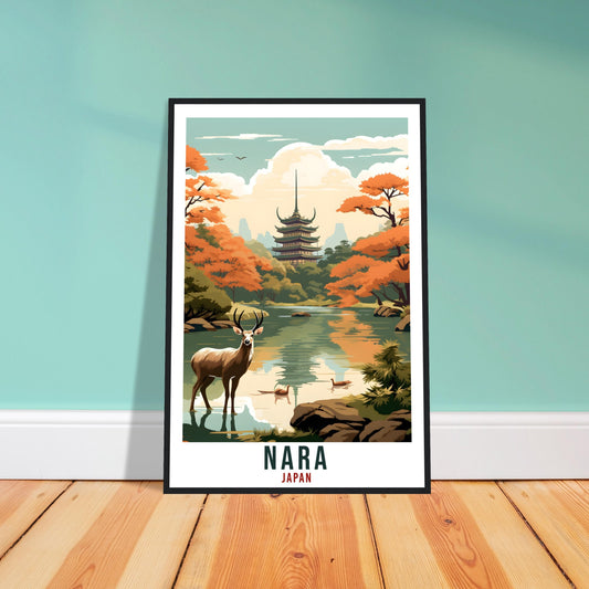 Nara Travel Print Japan Home Decoration Wall Art Gift Wall Hanging Art Lover Japanese Artwork Japan Nara Deer Travel Poster Cityscape Print