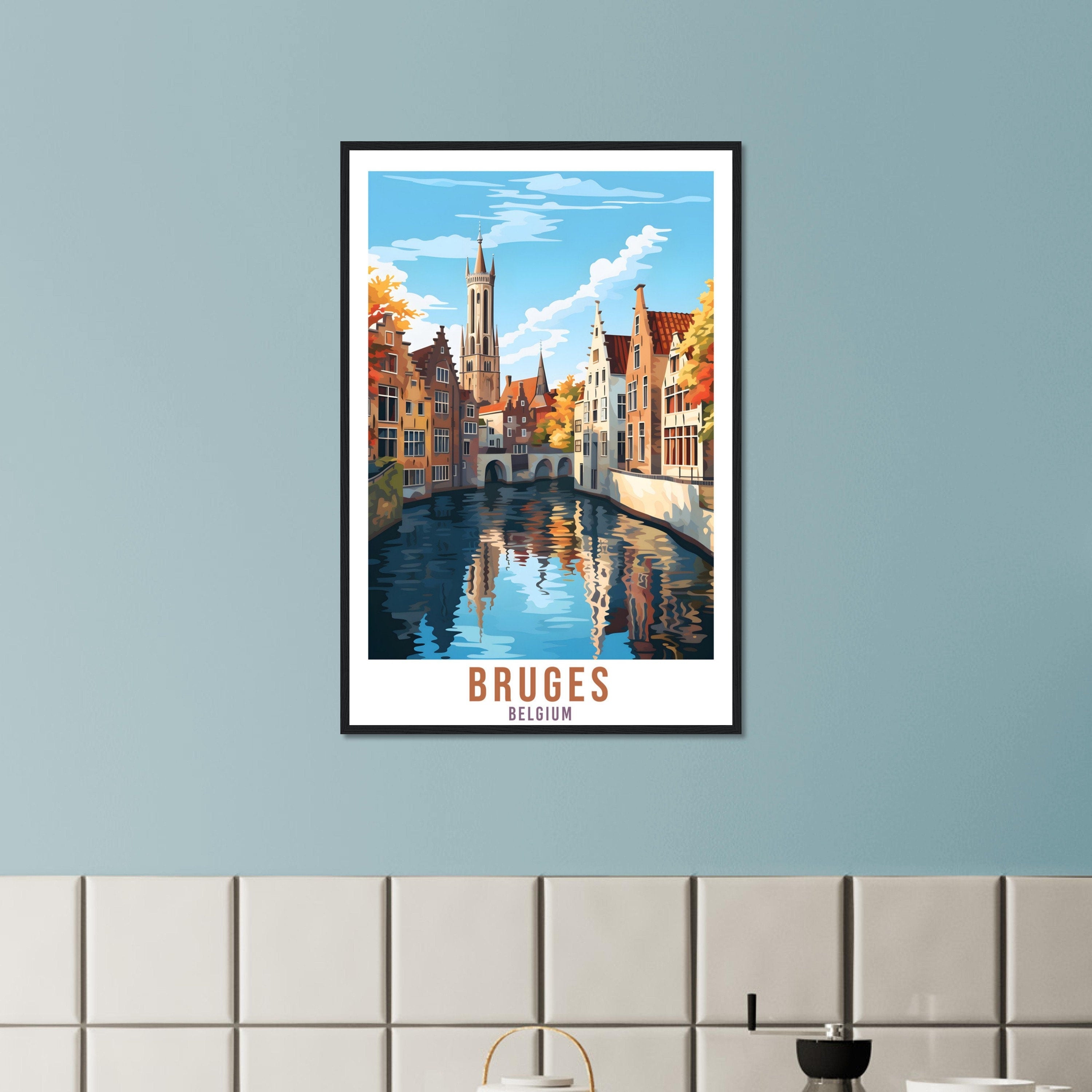 Bruges Travel Print Wall Art Bruges Belgium Home Décor Artwork Wall Hanging Bruges Art Gifts Bruges Travel Poster Belgian Art Lovers Gift