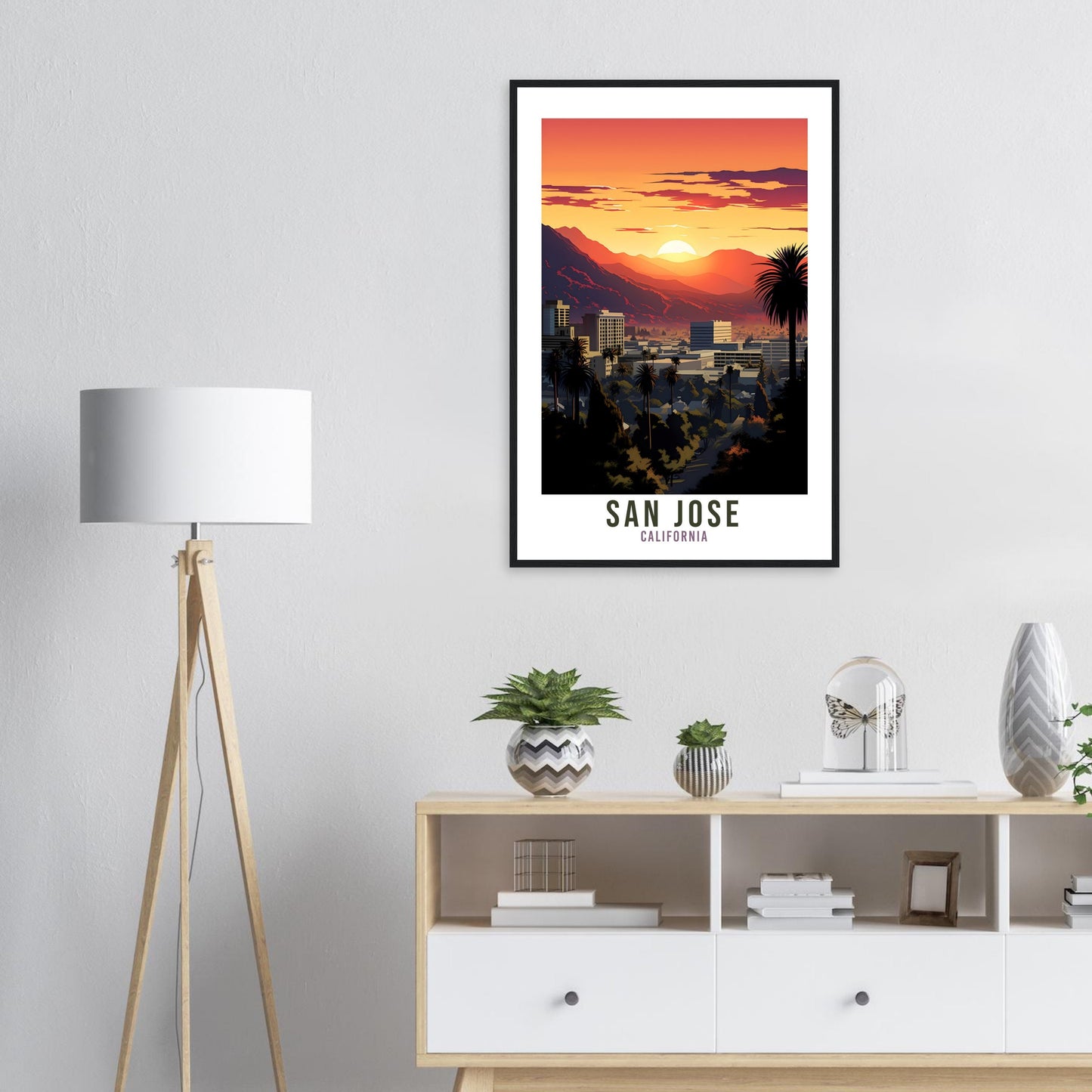 San Jose Travel Print San Jose California Wall Art San Jose Travel Poster Home Decor San Jose Art Lovers California Gift San Jose Travel Art