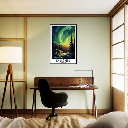 Churchill Travel Print Manitoba Northern Lights Wall Art Wall Hanging Travel Art Gift Churchill Travel Poster Canada Decor Artwork Art Lover