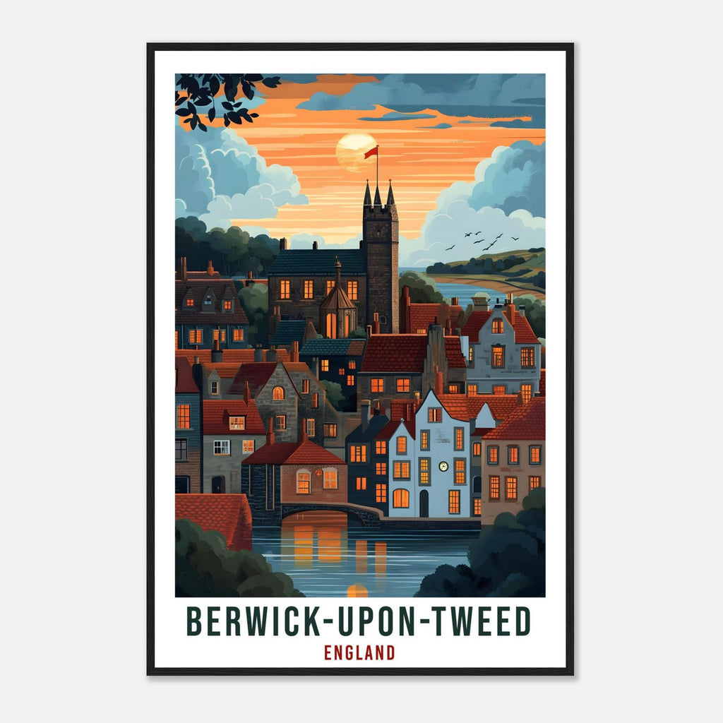 Berwick-Upon-Tweed Travel Print England Wall Art Gift Wall Hanging Art Lover Berwick-Upon-Tweed England Republic Artwork Travel Poster UK