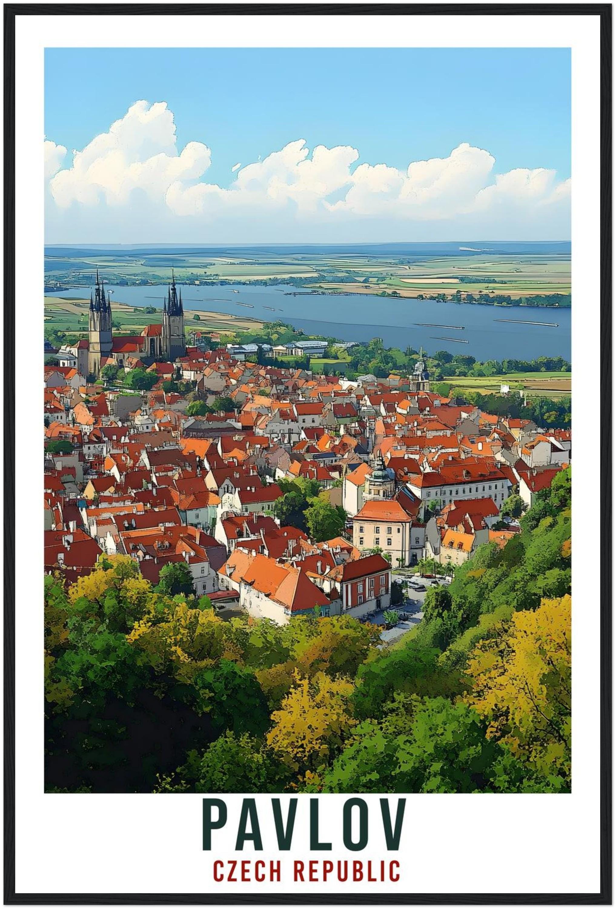 Pavlov Travel Print Czechia Home Decor Pavlov Wall Art Gift Wall Hanging Art Lover Pavlov Czech Republic Artwork Travel Poster Travel Art
