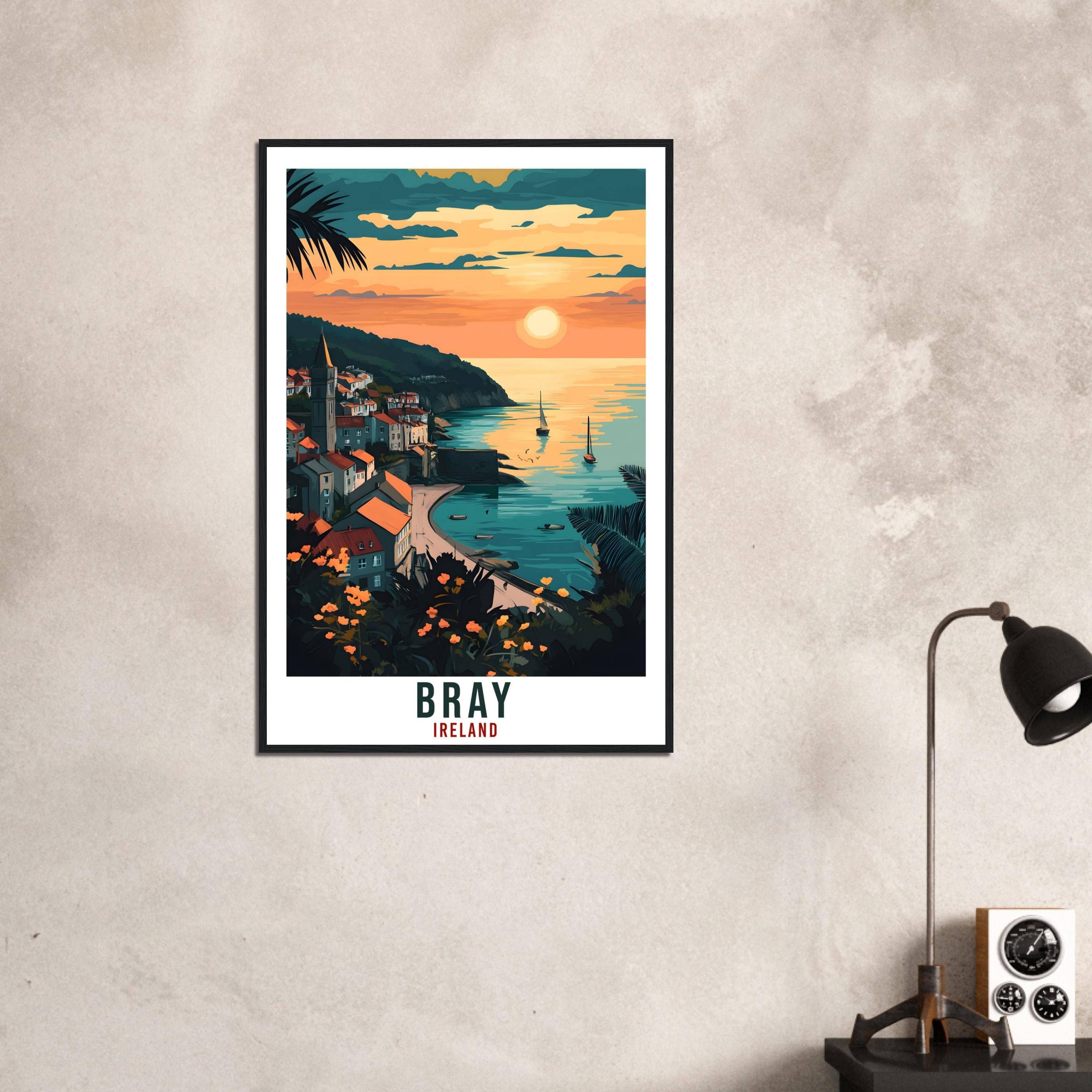 Bray Travel Print Ireland Home Decor Bray Wall Art Gift Wall Hanging Art Lover Bray Irish Artwork Travel Poster Ireland Wicklow Travel Art