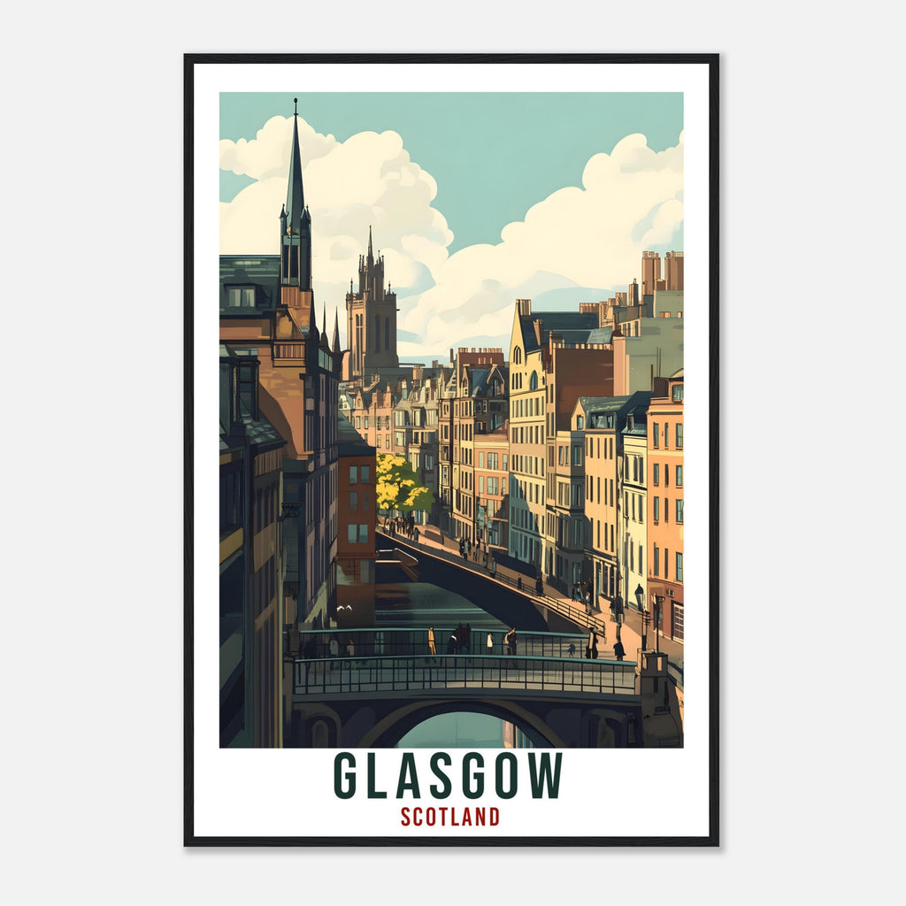 Glasgow Travel Print Scotland Home Decor Glasgow Wall Art Wall Hanging Art Lover Scotland Artwork Travel Poster Glasgow Travel Art Gift