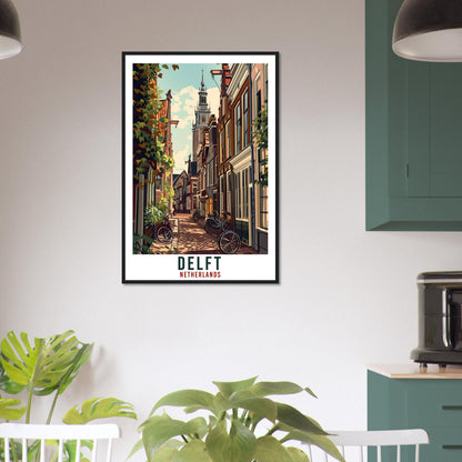 Delft Travel Print Holland Wall Art Wall Hanging Home Décor Delft Gift Art Lovers Gift Dutch Artwork Gift The Netherlands Travel Poster