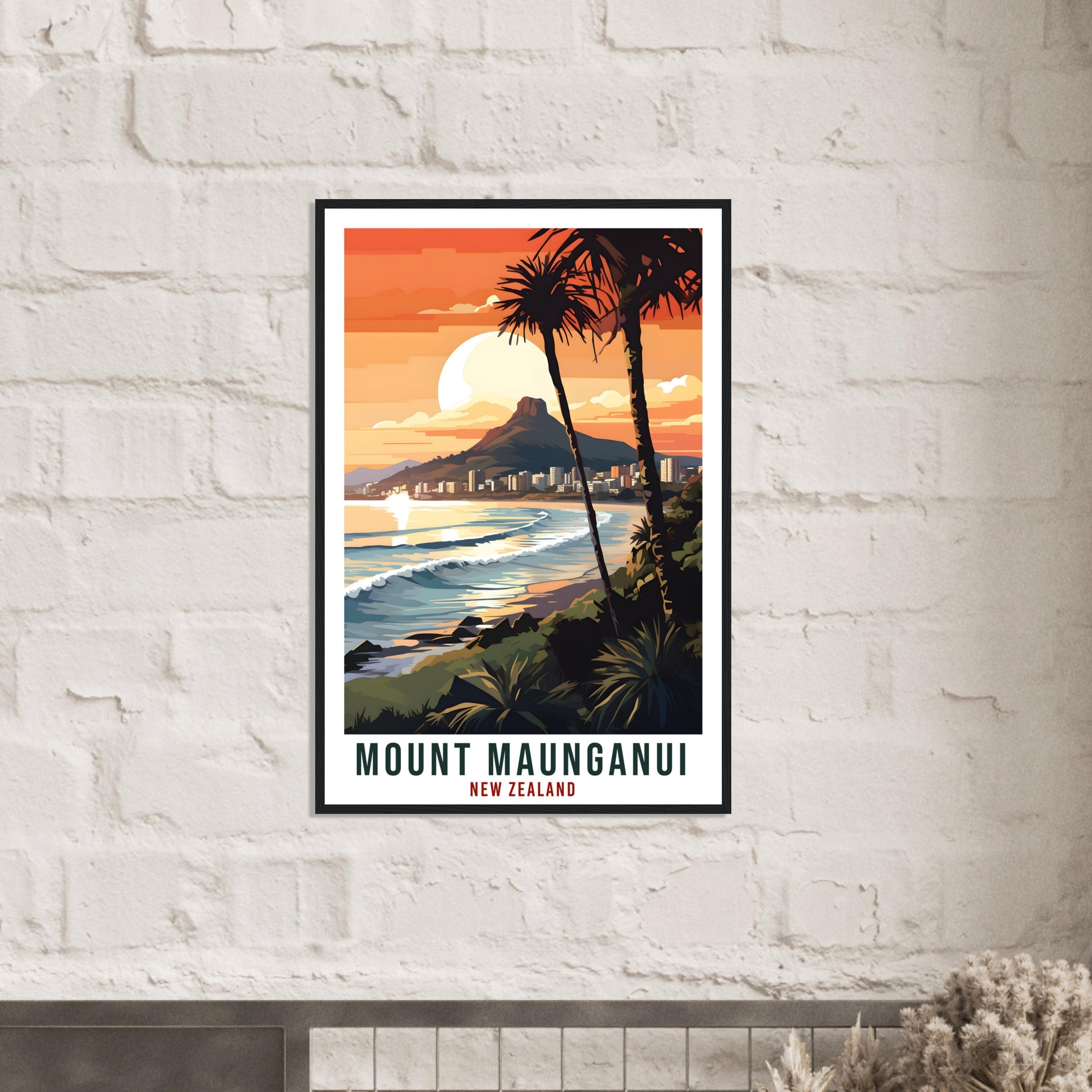 Mount Maunganui Travel Print Wall Art Maunganui New Zealand Wall Hanging Home Décor Mount Maunganui Gift Art Lover New Zealand Travel Poster