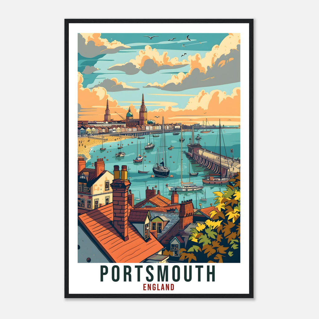 Portsmouth Travel Print Wall Art Wall Hanging Home Living Décor Portsmouth Gift Art Lovers Gift UK Artwork Gift Print England Travel Poster