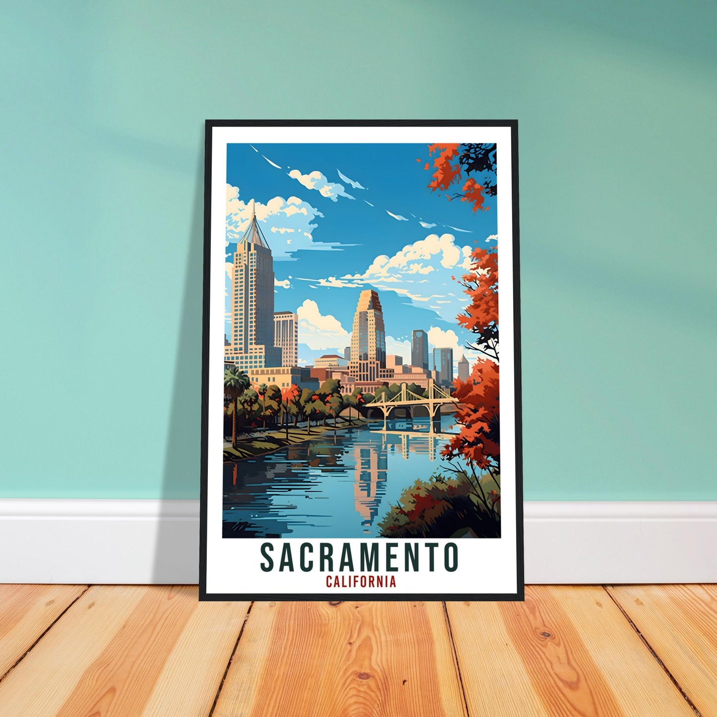 Sacramento Travel Poster California Home Decoration USA City Wall Art Gift Wall Hanging Art Lover California Artwork Sacramento Travel Print