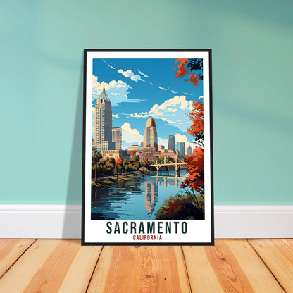 Sacramento Travel Poster California Home Decoration USA City Wall Art Gift Wall Hanging Art Lover California Artwork Sacramento Travel Print