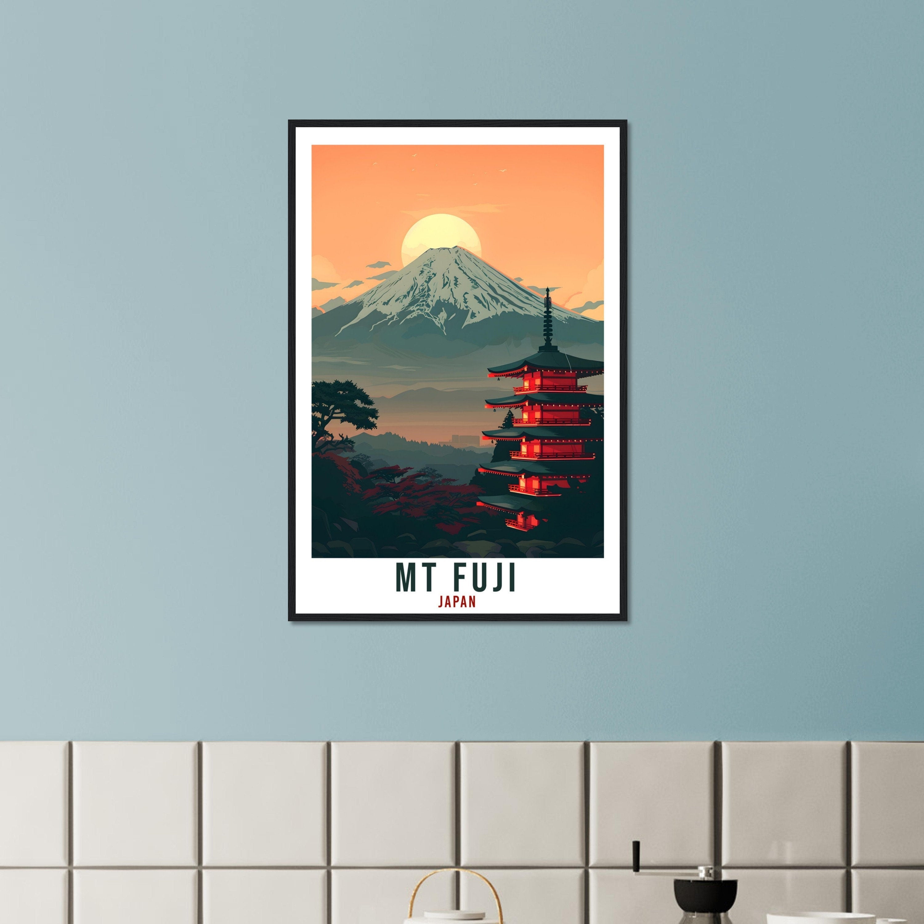 Mt Fuji Travel Print Japan Home Decoration Mount Fuji Wall Art Gift Wall Hanging Art Lover Japanese Artwork Japan Mt Fuji Travel Poster