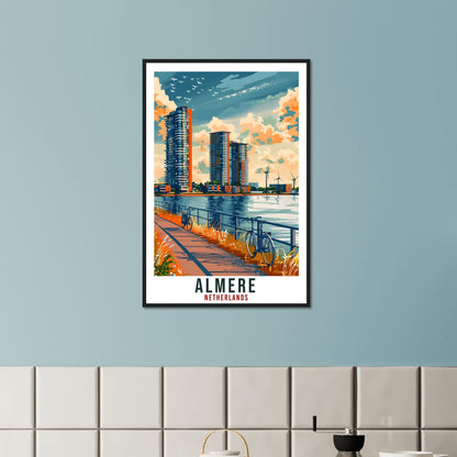 Almere Travel Print Holland Wall Art Wall Hanging Home Décor Almere Gift Art Lovers Gift Dutch Artwork Gift The Netherlands Travel Poster