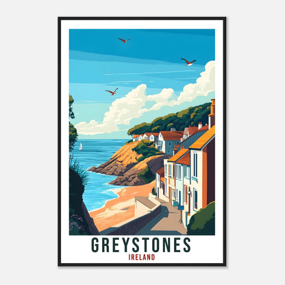 Greystones Travel Print Ireland Home Decor Greystones Wall Art Wall Hanging Art Lover Irish Artwork Travel Poster Greystones Ireland Travel