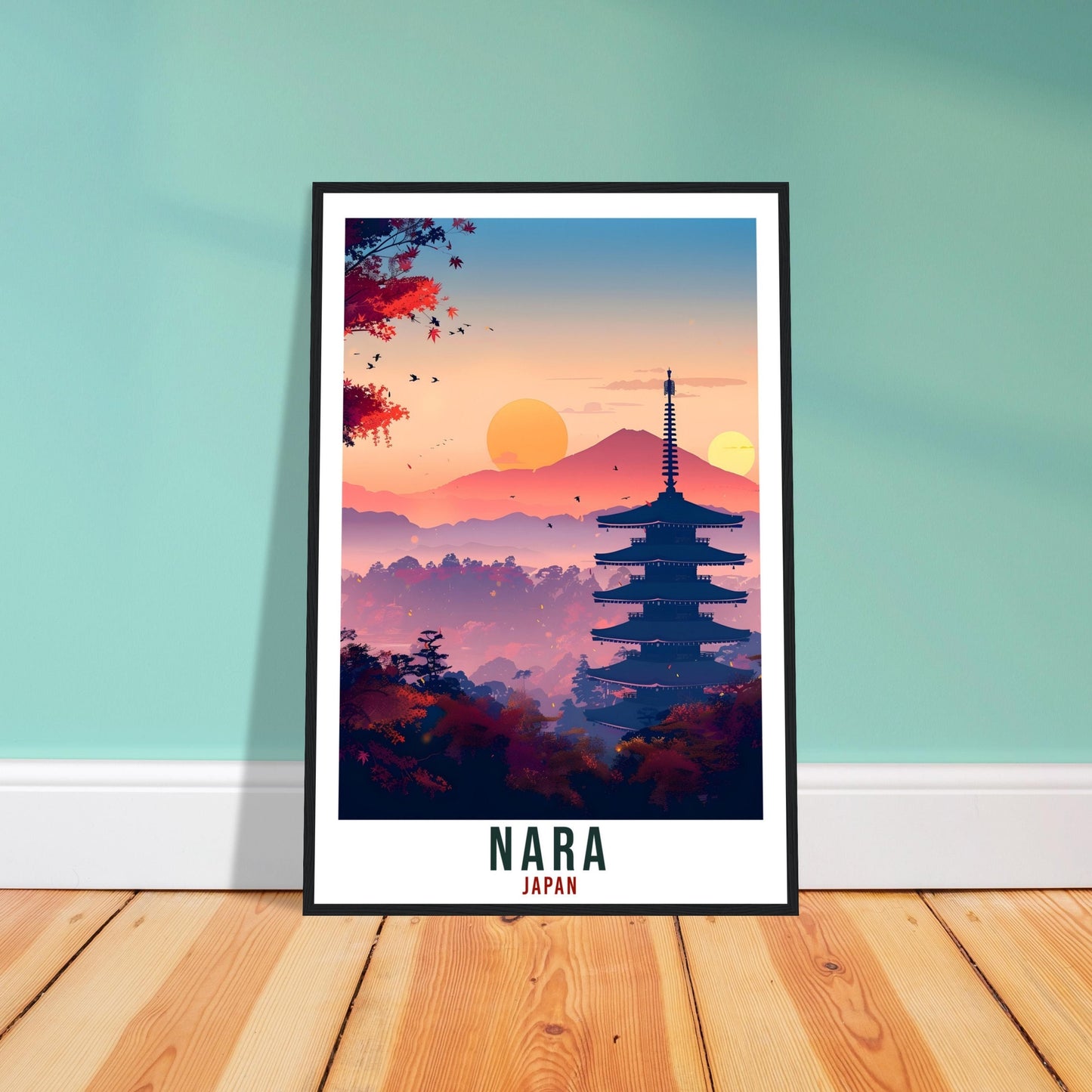 Nara Travel Print Japan Nara Home Decoration Wall Art Gift Wall Hanging Art Lover Japanese Artwork Japan Nara Travel Poster Cityscape Print