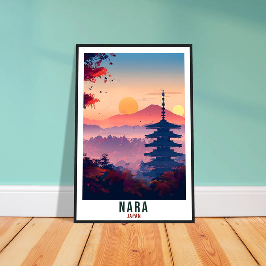 Nara Travel Print Japan Nara Home Decoration Wall Art Gift Wall Hanging Art Lover Japanese Artwork Japan Nara Travel Poster Cityscape Print
