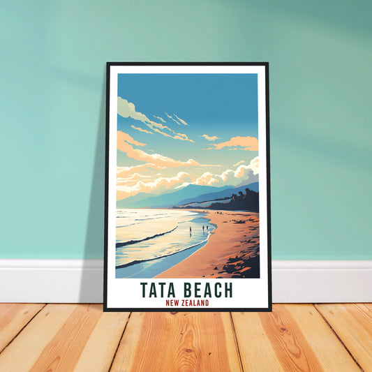 Tata Beach Travel Print Wall Art Tata Beach New Zealand Wall Hanging Artwork Tata Art Gifts Tata Beach Travel Poster New Zealand Art Lovers