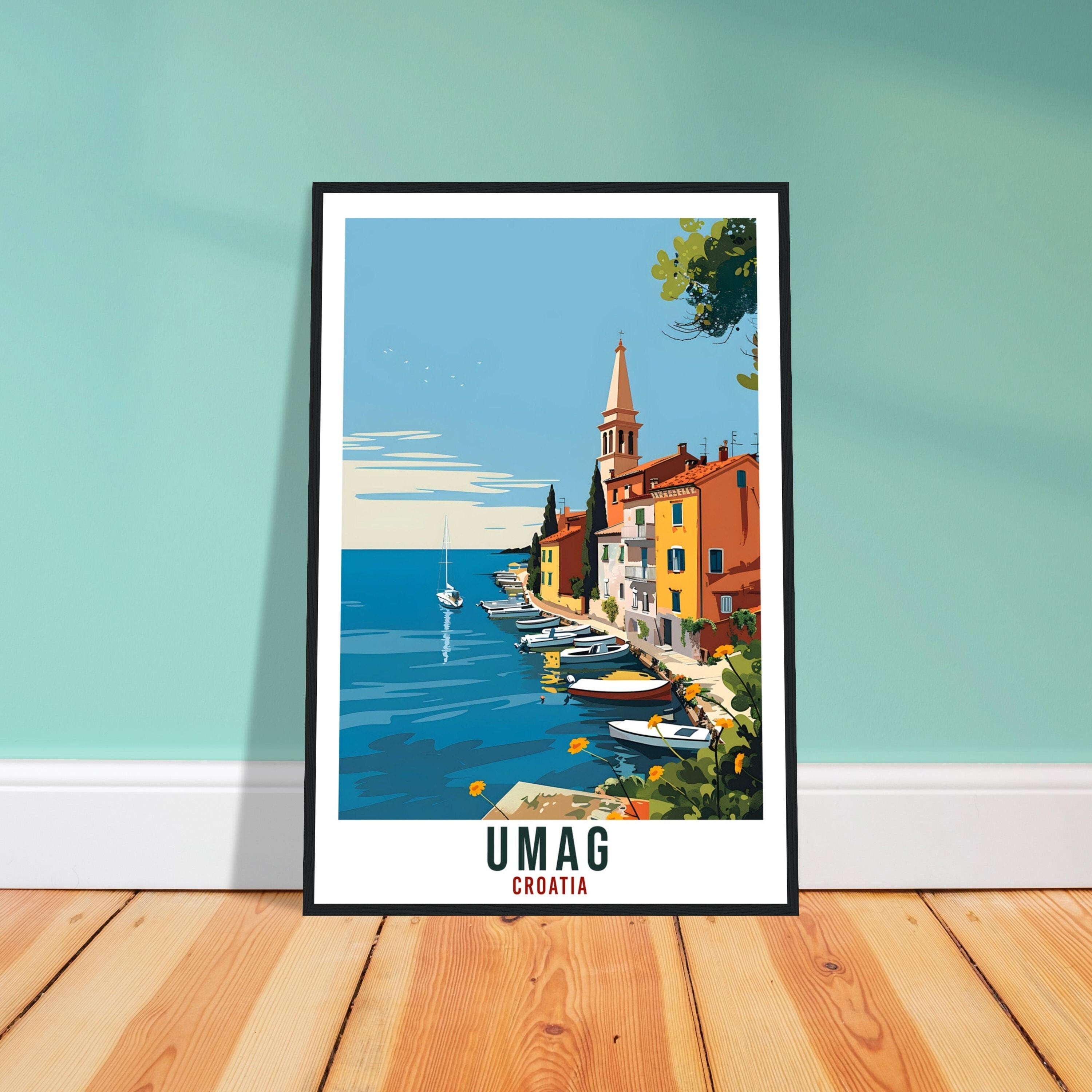 Umag Travel Print Croatia Wall Art Wall Hanging Home Décor Umag Gift Croatian Landmark Artwork Gift Umag Croatia Holiday Travel Poster