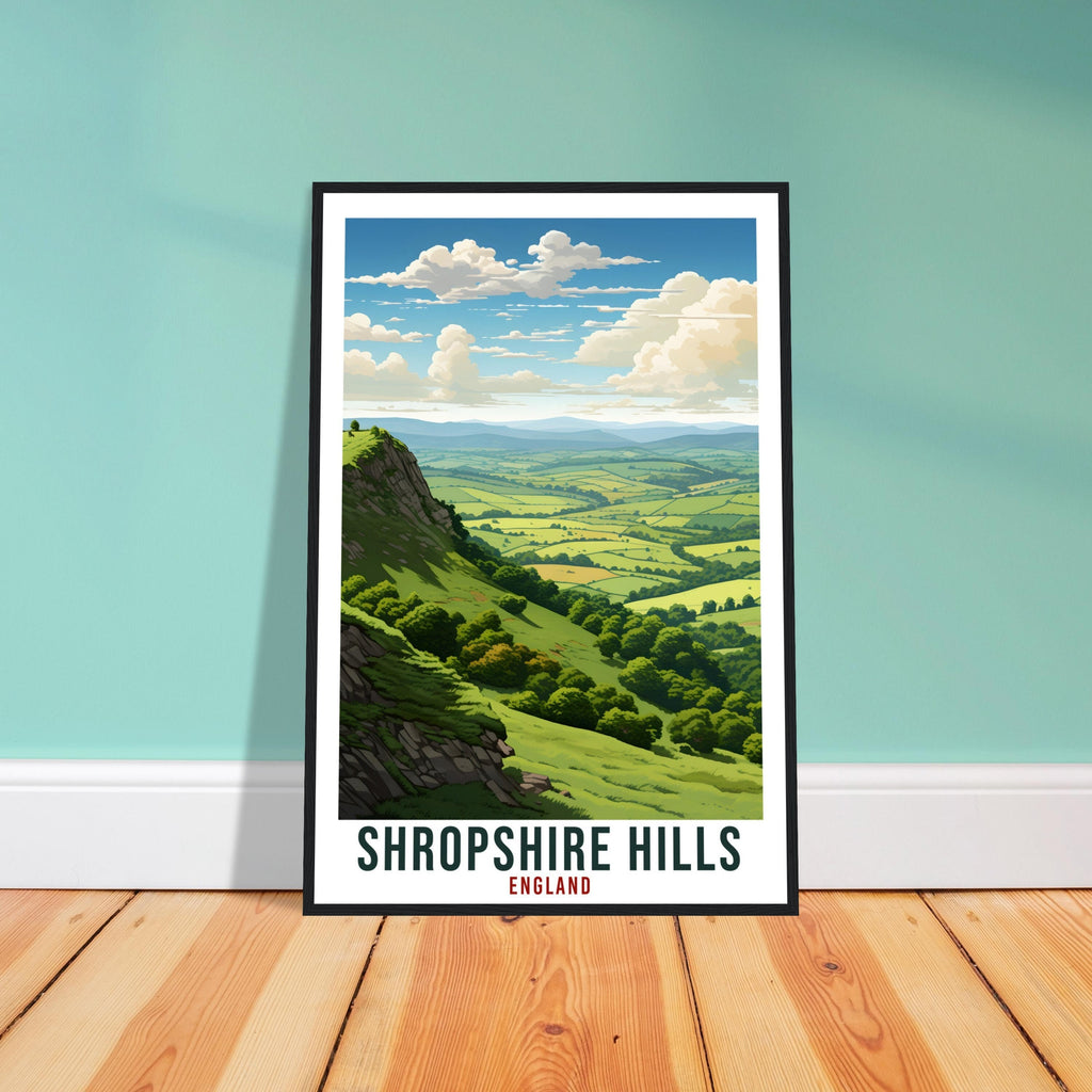 Shropshire Hills Travel Print English Wall Art Home Wall Hanging Travel Art Gift Shropshire Hills Travel Poster England Landscape Artwork