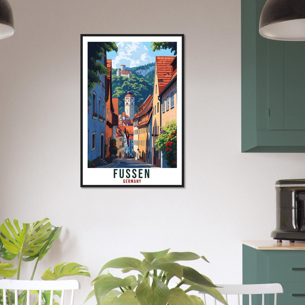 Fussen Print Travel Gift Germany Home Decor Fussen German City Wall Art Gift Wall Hanging Art Lover Germany Artwork Fussen Travel Poster