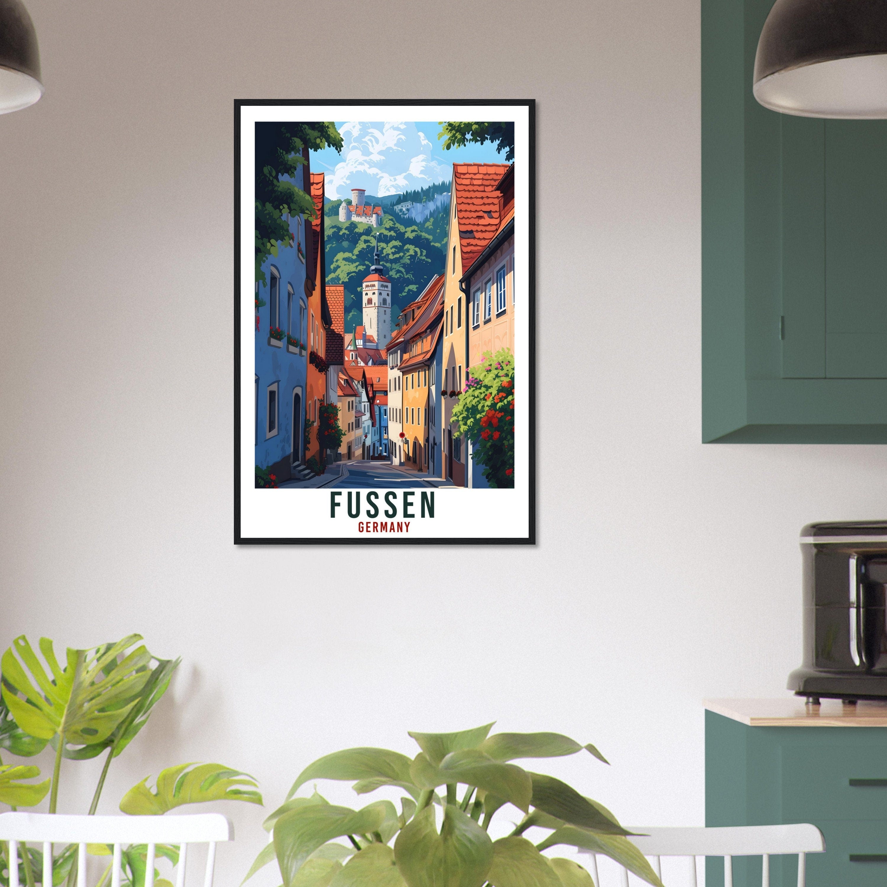 Fussen Print Travel Gift Germany Home Decor Fussen German City Wall Art Gift Wall Hanging Art Lover Germany Artwork Fussen Travel Poster