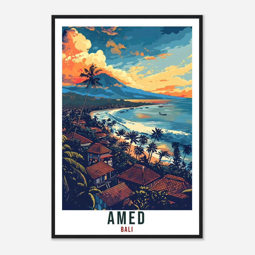 Amed Bali Travel Print Bali Wall Art Wall Hanging Home Décor Amed Gift Landmark Bali Artwork Travel Art Indonesia Amed Beach Travel Poster