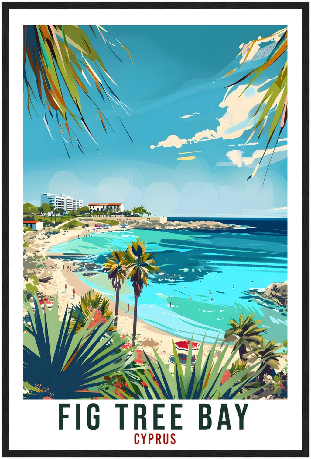 Fig Tree Bay Cyprus Travel Print Cyprus Wall Art Wall Hanging Home Décor Fig Tree Bay Gift Cyprus Artwork Gift Cyprus Holiday Travel Poster