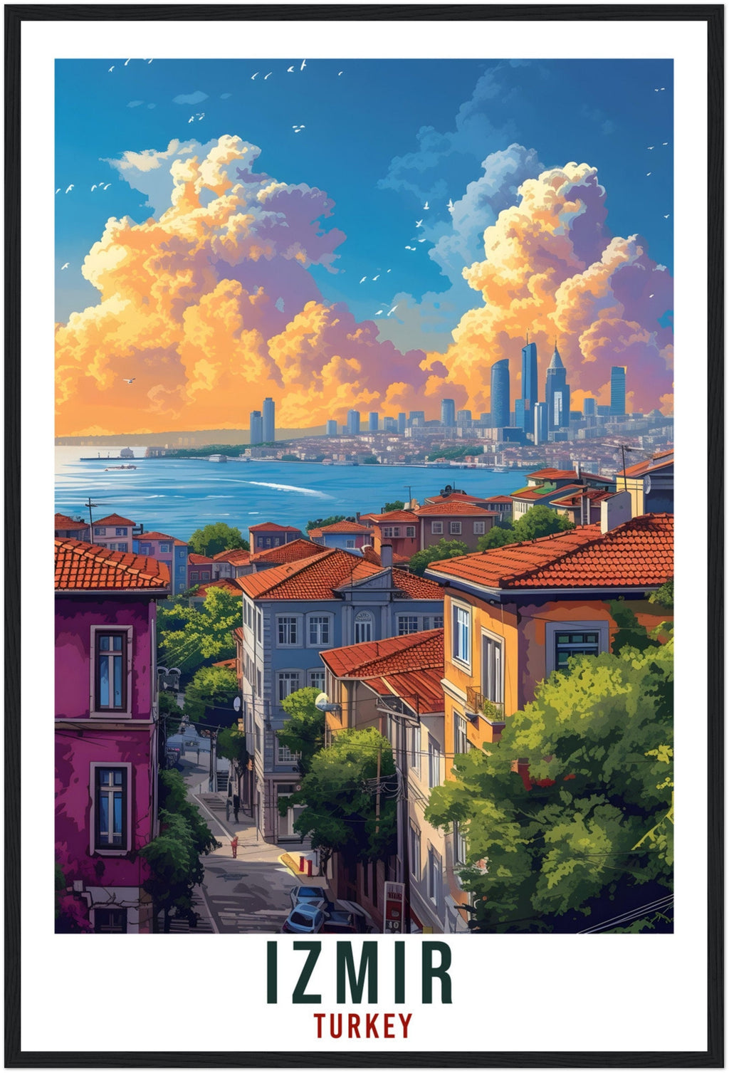 Izmir Gift Travel Print Turkey Home Decoration Izmir Turkish City Wall Art Gift Wall Hanging Art Lover Turkey Artwork Izmir Travel Poster