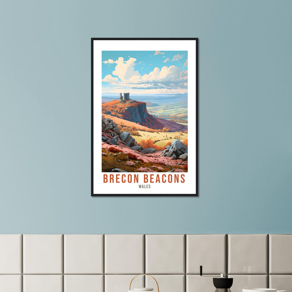 Brecon Beacons Print Brecon Beacons Home Decor Mountain Landscape Wales Nature Wall Hanging Wales Artwork Gift South Wales Travel Poster