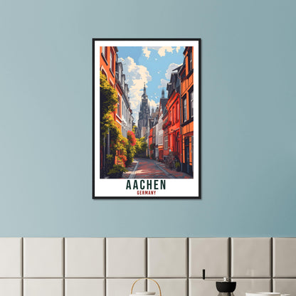 Aachen Print Travel Gift Germany Home Decoration Aachen German Wall Art Gift Wall Hanging Art Lover Germany Artwork Aachen Travel Poster