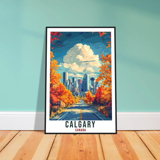 Calgary Travel Print Canada Home Decor Calgary Wall Art Gift Wall Hanging Art Lover Calgary Canadian Artwork Travel Poster Alberta Artwork