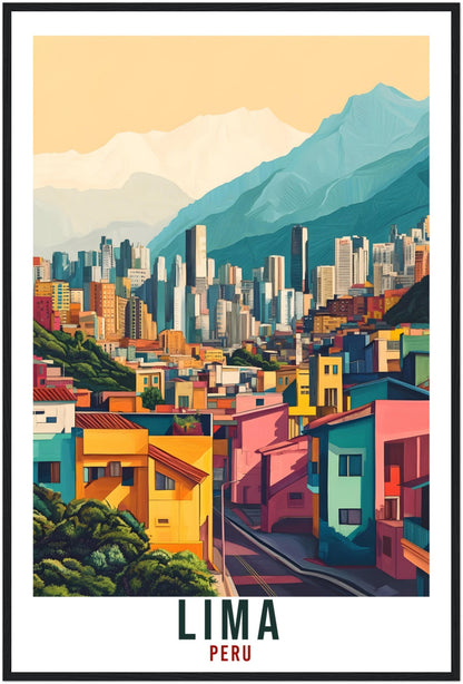 Lima Travel Print Peru Home Decor Lima Wall Art Gift Wall Hanging Art Lover Lima Cityscape Art Peruvian Artwork Travel Poster Travel Art