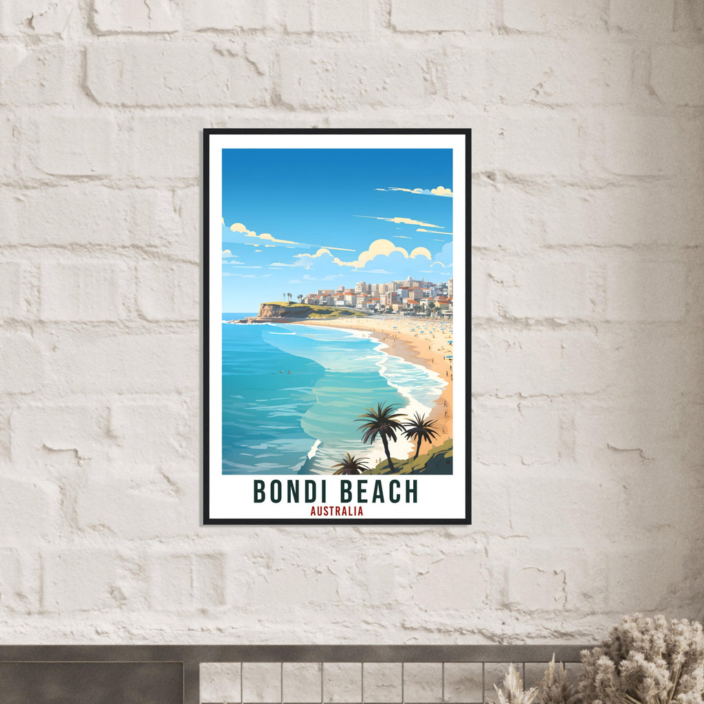 Bondi Beach Travel Poster Wall Art Bondi Beach Australia Artwork Wall Hanging Art Gifts Bondi Beach Travel Print Australian Art Lovers Gift