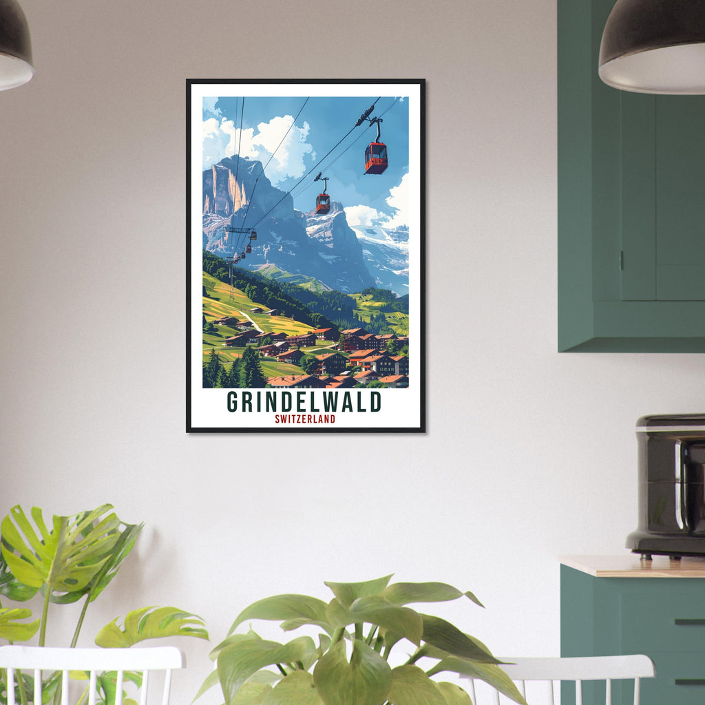 Grindelwald Travel Print Swiss Wall Art Wall Hanging Home Décor Grindelwald Gift Art Lover Gift Switzerland Artwork Gift Swiss Travel Poster