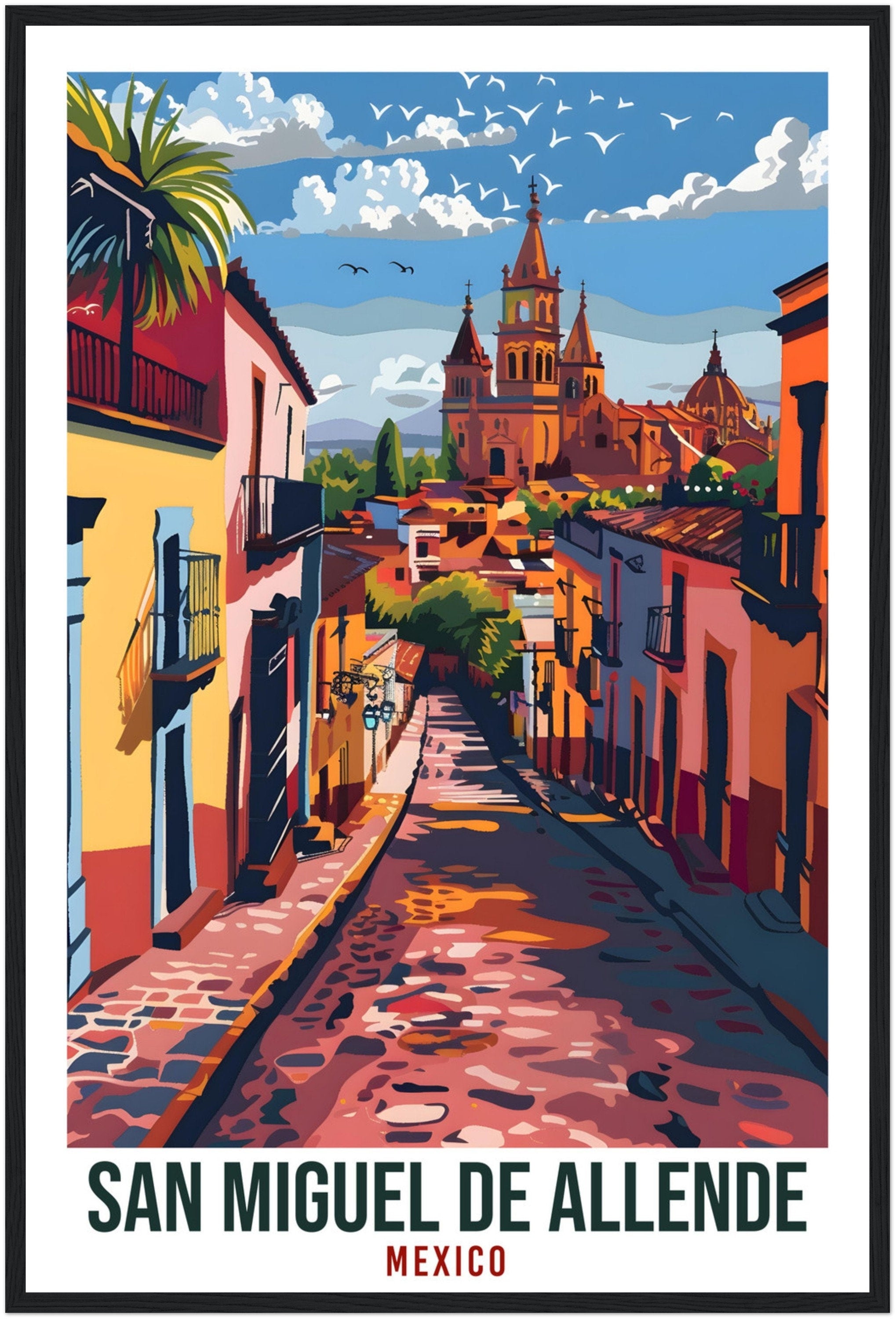 San Miguel De Allende Mexico Travel Print Mexico Wall Art Wall Hanging Home Décor Gift Mexico Landmark Artwork Travel Mexican Travel Poster