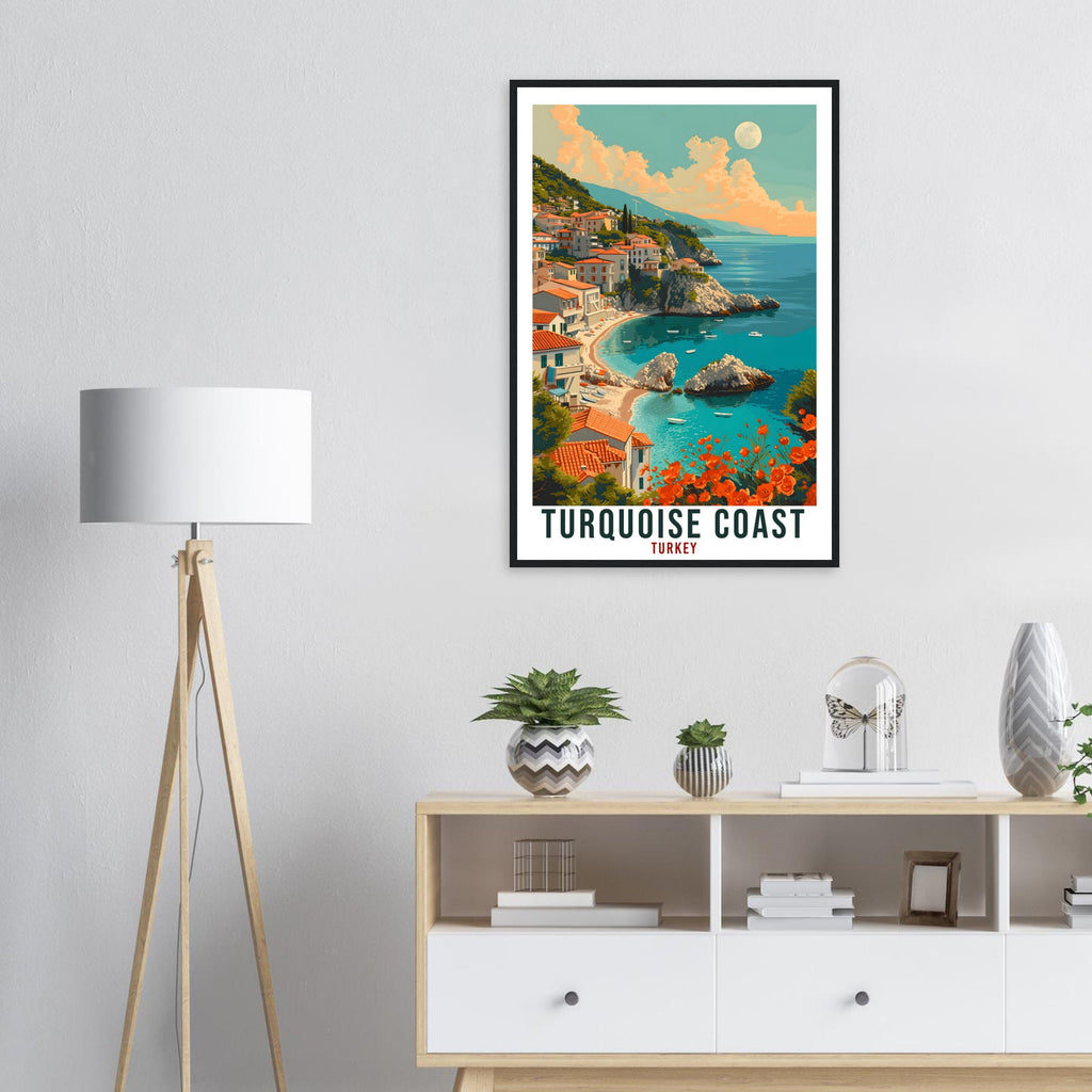 Turquoise Coast Travel Print Turkey Home Decor Turkish Wall Art Gift Wall Hanging Art Lover Turkey Artwork Turquoise Coast Travel Poster