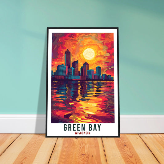 Green Bay Travel Print Wisconsin Home Decoration USA City Wall Art Gift Wall Hanging Art Lover Wisconsin Artwork Green Bay Travel Poster