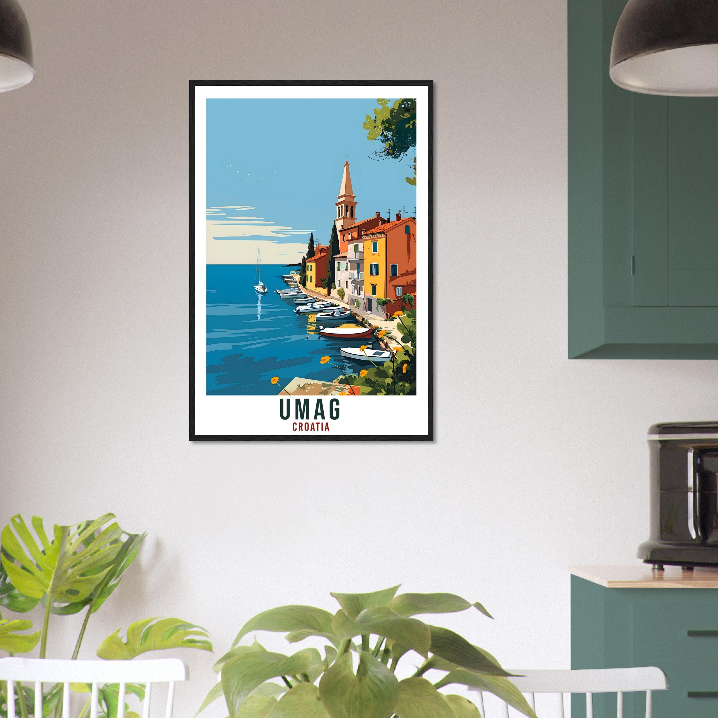 Umag Travel Print Croatia Wall Art Wall Hanging Home Décor Umag Gift Croatian Landmark Artwork Gift Umag Croatia Holiday Travel Poster