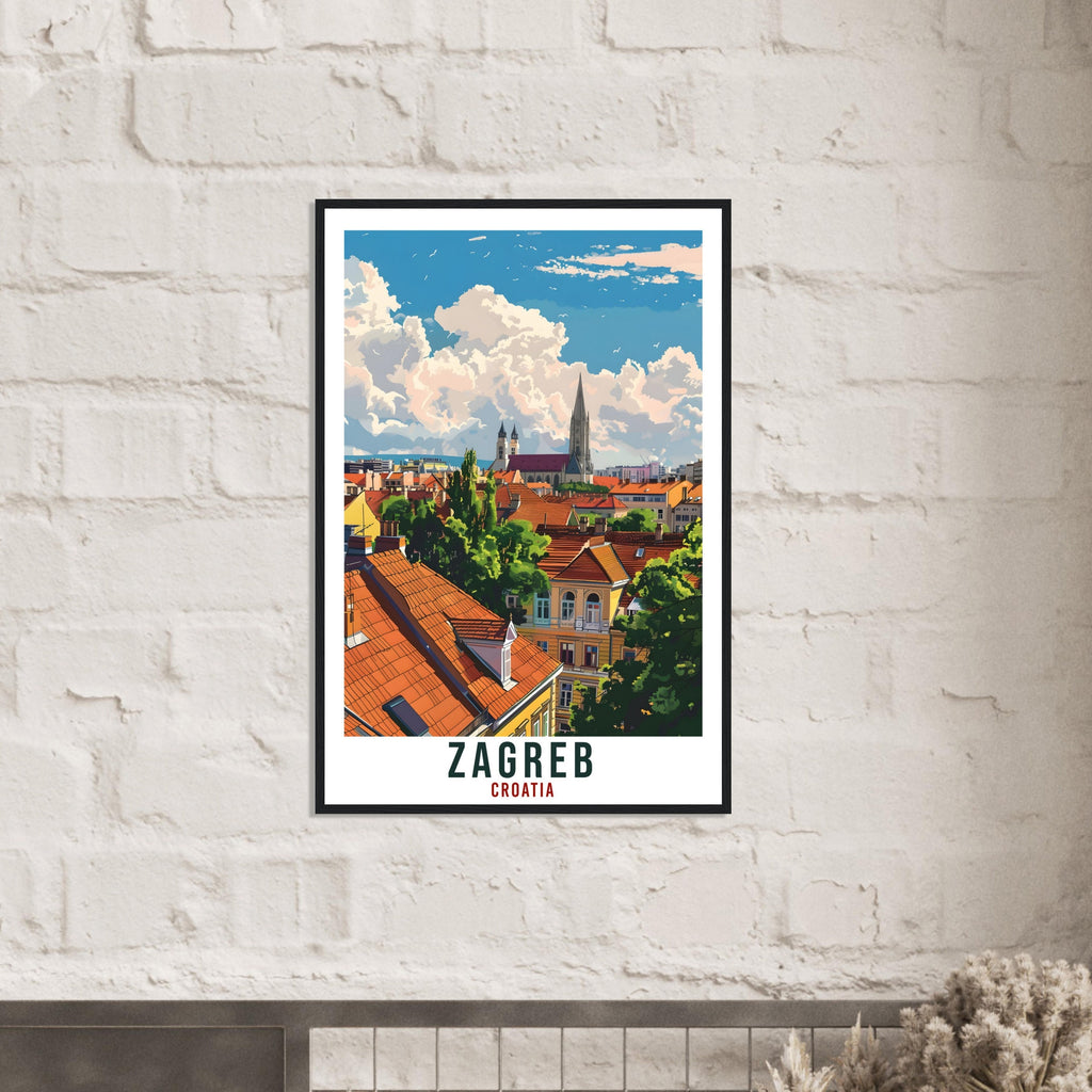 Zagreb Travel Print Croatia Wall Art Wall Hanging Home Décor Zagreb Gift Croatian Landmark Artwork Gift Croatia Holiday Travel Poster Zagreb