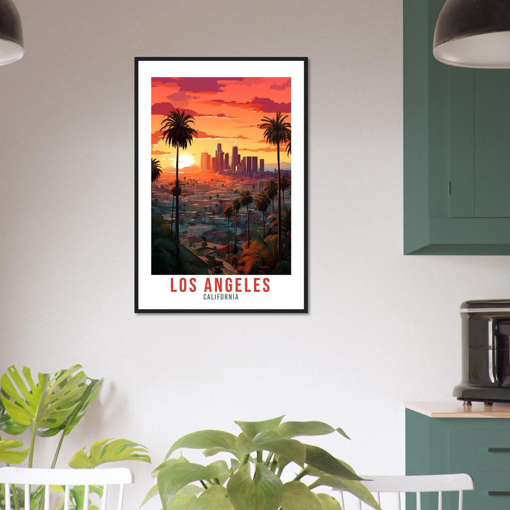Los Angeles Travel Print Wall Art Los Angeles Sunset Wall Hanging Home Décor Los Angeles Gift Art Lovers California Art Lover LA Art Gift