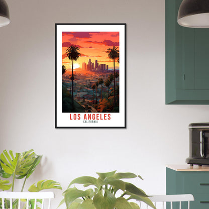 Los Angeles Travel Print Wall Art Los Angeles Sunset Wall Hanging Home Décor Los Angeles Gift Art Lovers California Art Lover LA Art Gift